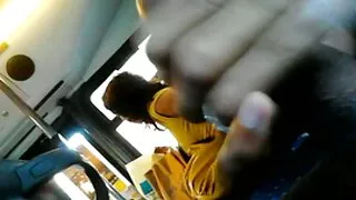 Girl with big tits, üritab must kukk